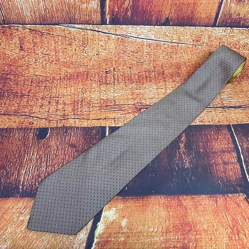 Tommy Hilfiger 100% Silk Gray and Blue Micro Dot Necktie